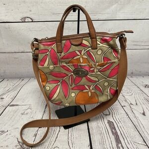 Fossil Calypso Key-Per Coated Canvas‎ Crossbody Orange Fruit Print Multicolor